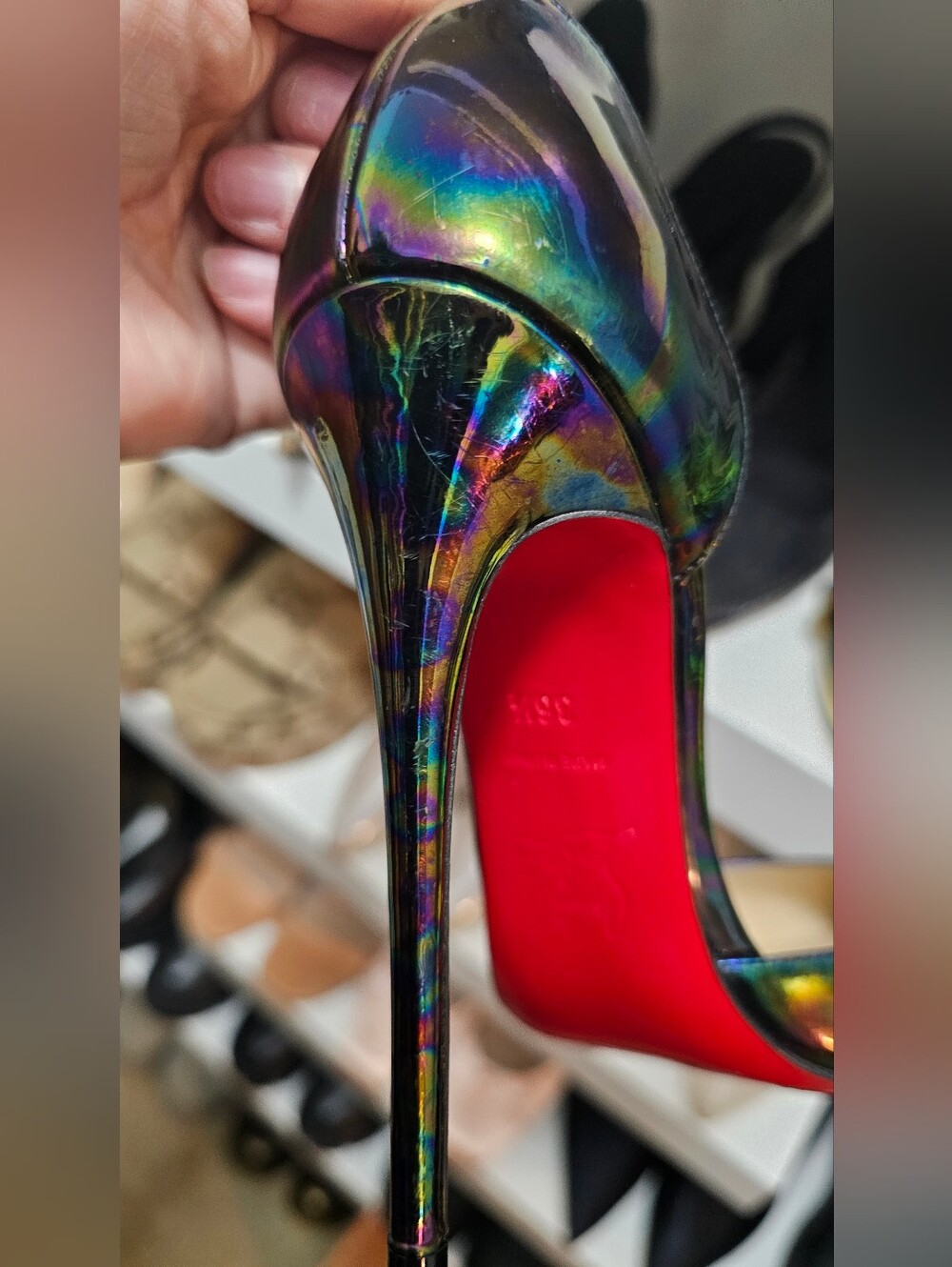 RARE Christian Louboutin Iriza 120mm Iridescent Stellar - Picture 8 of 16